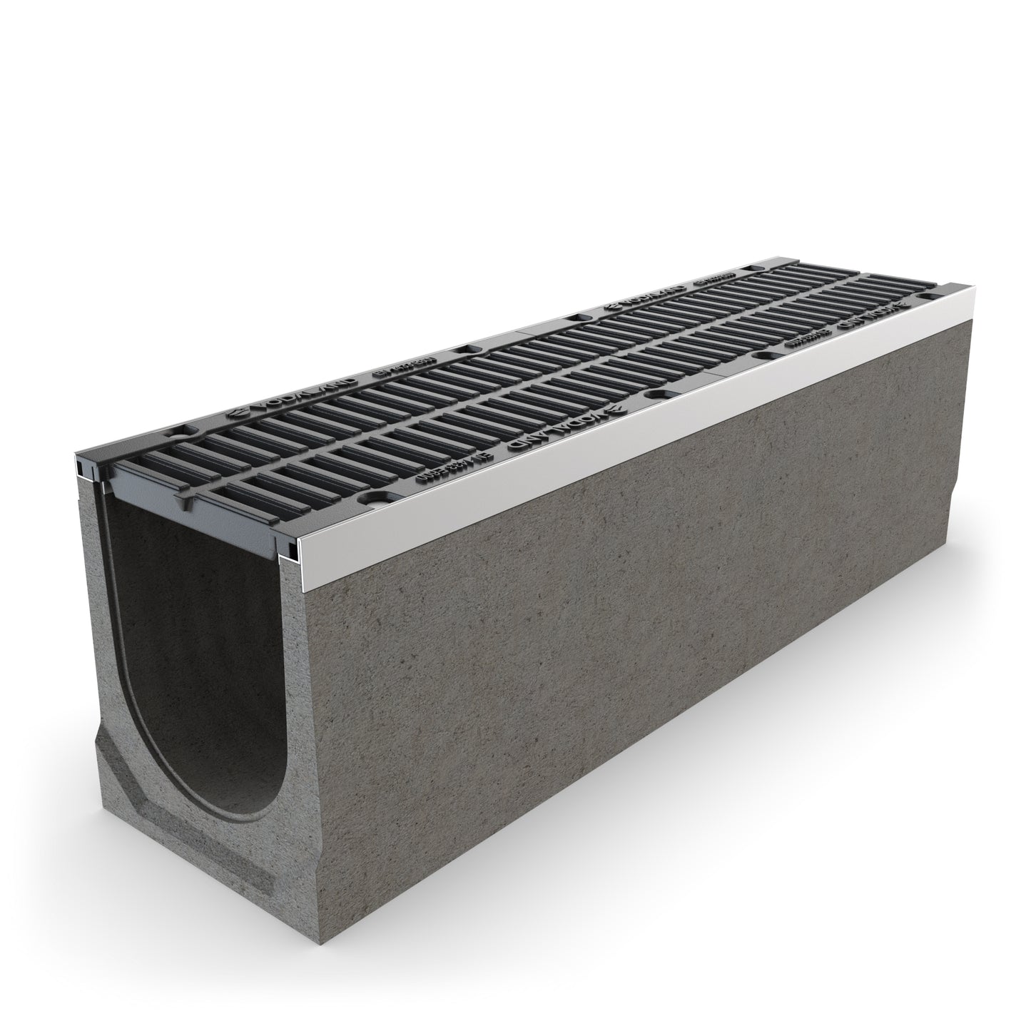 PRO DN200 Fibre concrete channel drain with cast iron grate, E600