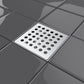 150x150 Stainless steel floor drain gully with perforated grate L15