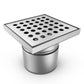 150x150 Stainless steel floor drain gully with perforated grate L15