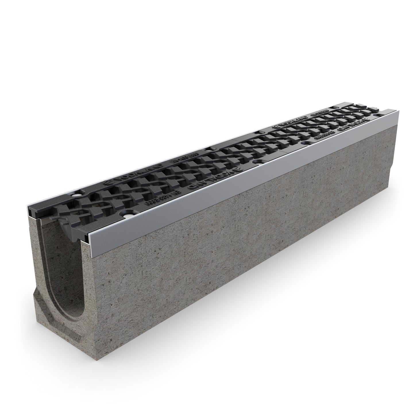 PRO DN100 Fibre concrete channel drain with cast iron grate, E600