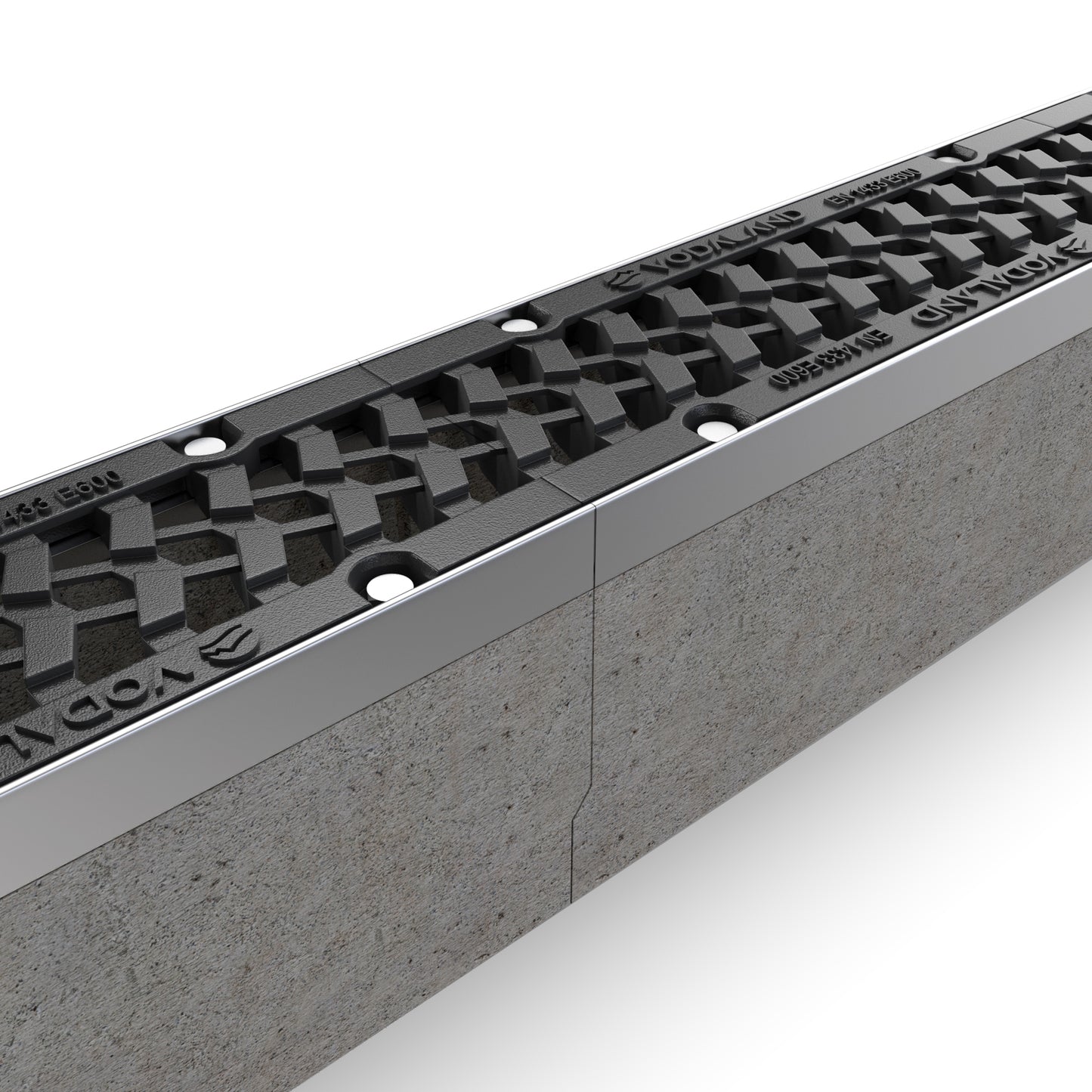 PRO DN100 Fibre concrete channel drain with cast iron grate, E600