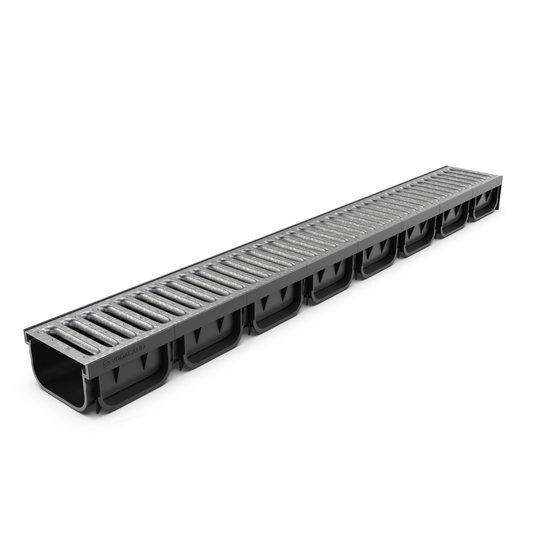 EASY 2 channel drain with galvanised grate, A15