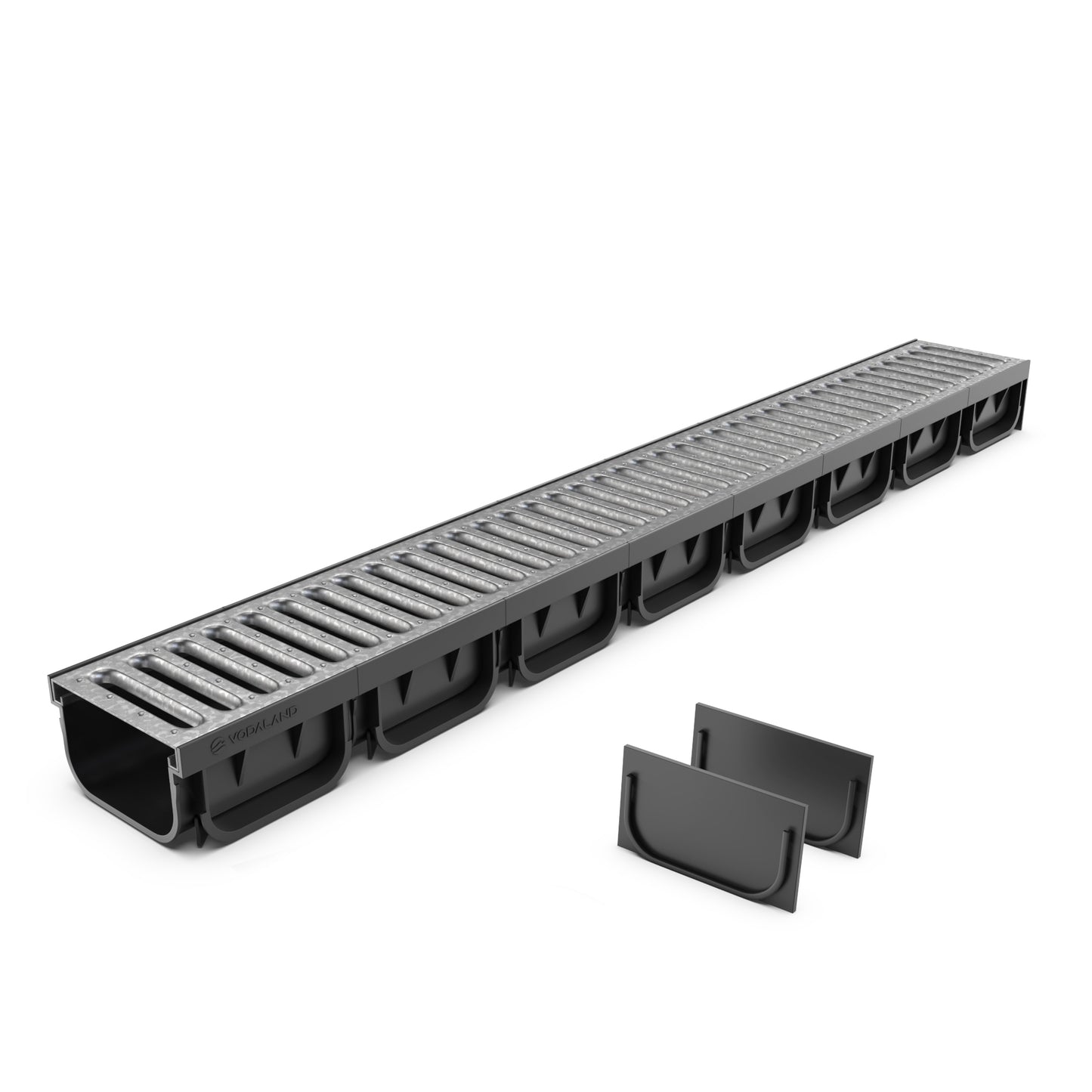 EASY 2 channel drain with galvanised grate, A15