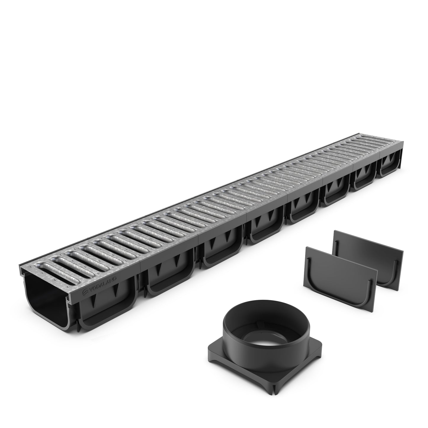 EASY 2 channel drain with galvanised grate, A15