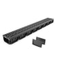 EASY 2 channel drain with plastic grate (Black), A15