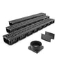 EASY 2 channel drain with plastic grate (Black), A15