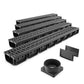 EASY 2 channel drain with plastic grate (Black), A15