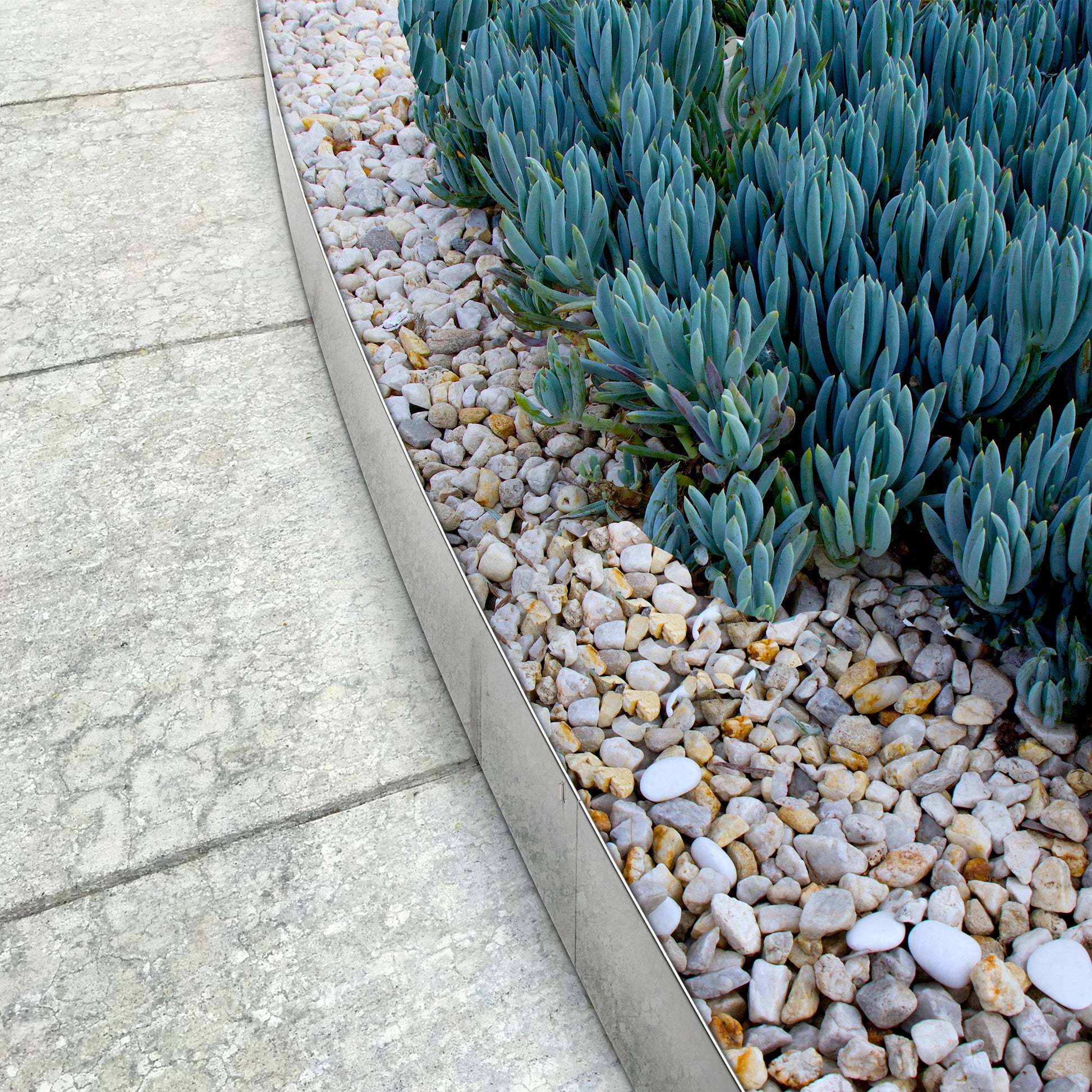 Galvanised Steel Border Edging System used on a pavement