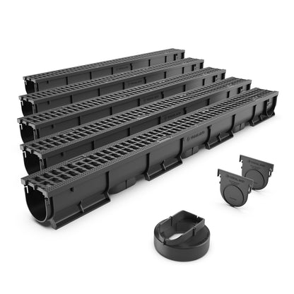 EASY 1 Slim drainage channel kit with plastic grate, A15