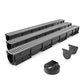 EASY 1 Slim drainage channel kit with galvanised steel grate, A15