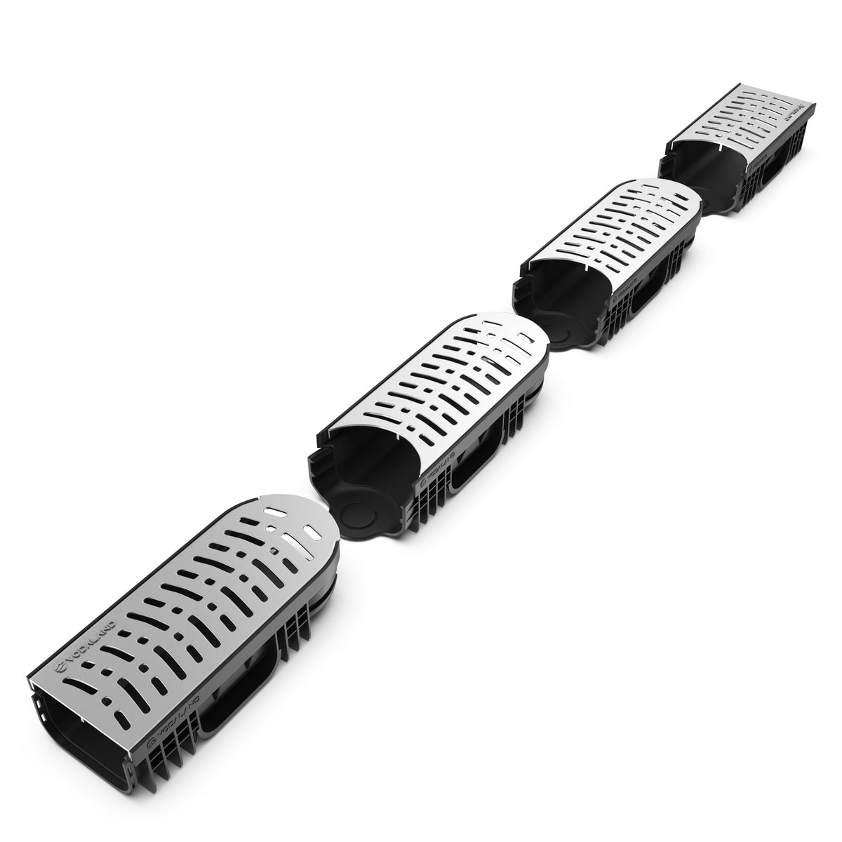 EASY 2 Radius Channel Drain Stainless Steel Grate