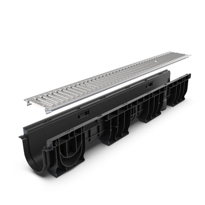 DN100 Galvanised steel grate drainage channel package