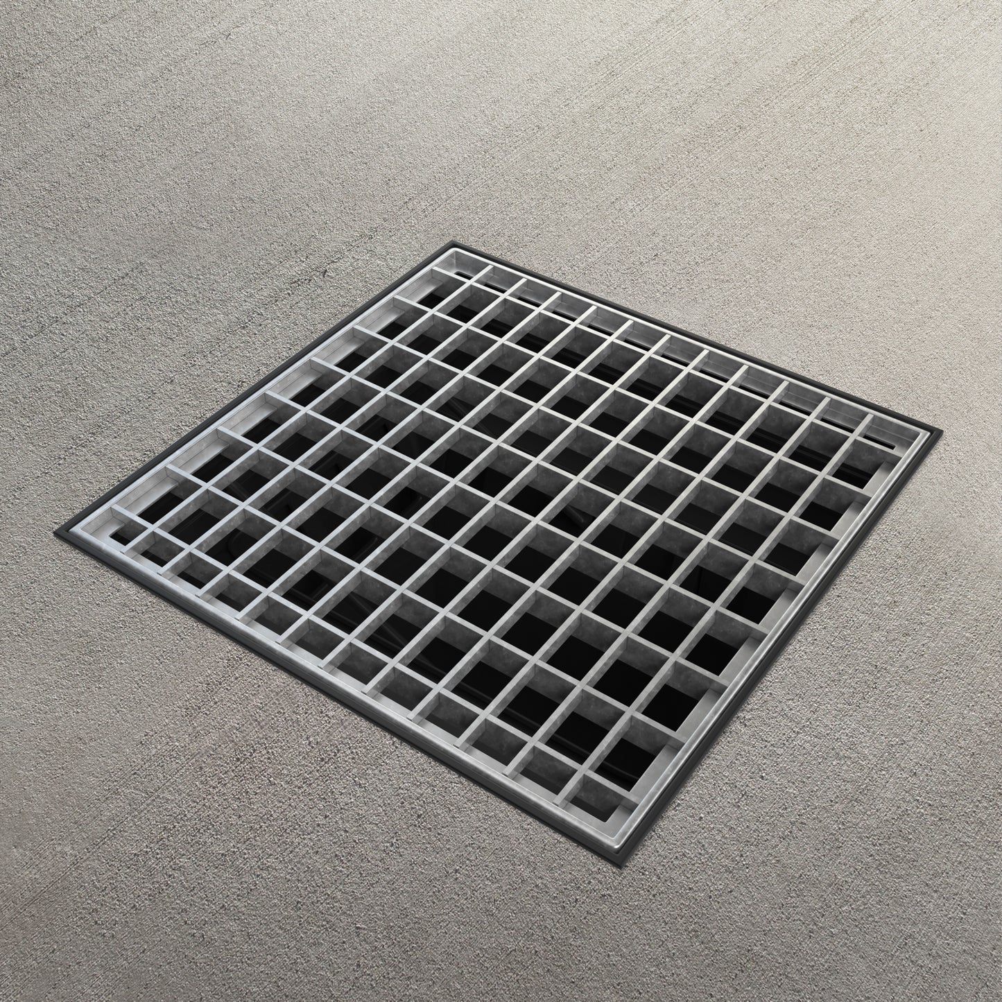 300x300 Plastic catch basin with galvanised mesh grate, A15