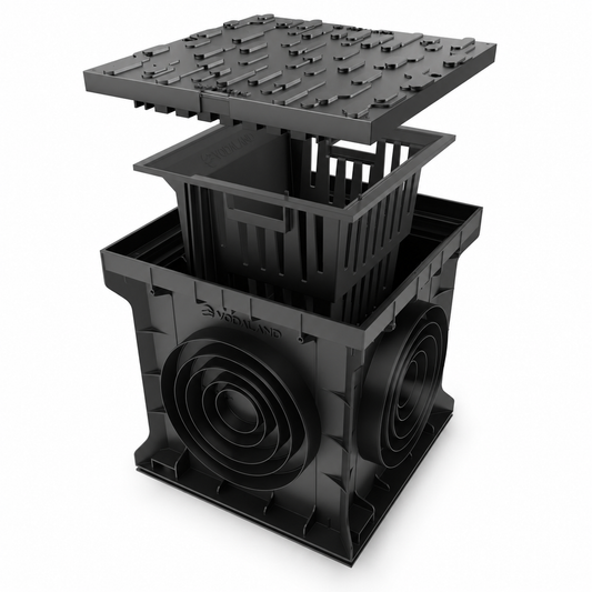 400x400 Plastic gully drain with plastic grate A15